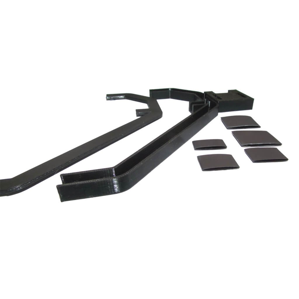 Side profile of the TrackIT head tracking housing showing the clip mechanism.